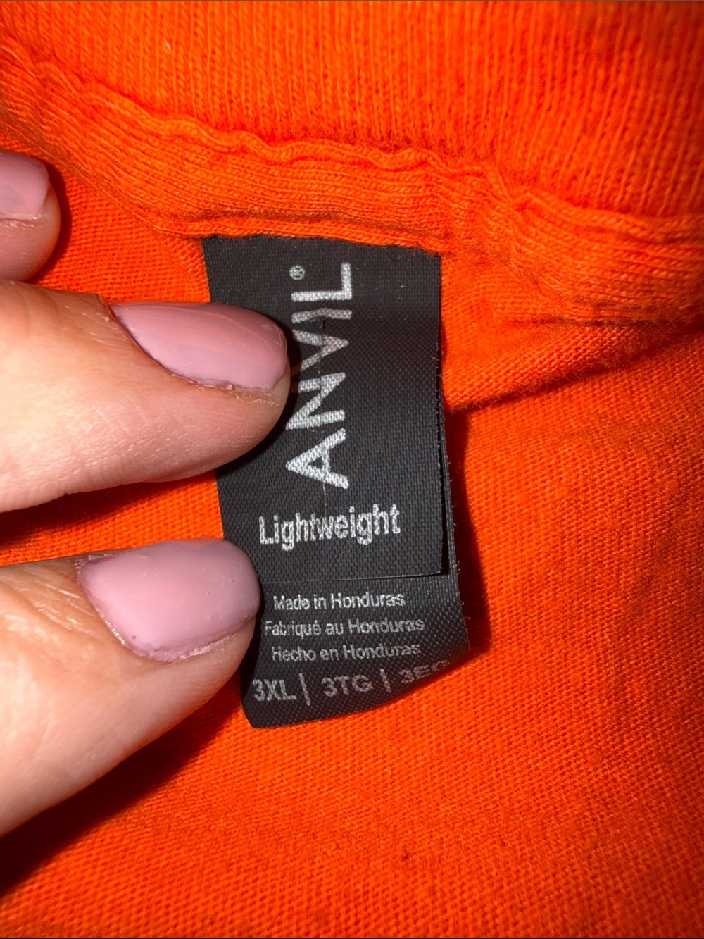 Anvil Bright Orange Short-Sleeve T-Shirt with White Helmet Graphic - Picture 3 of 8